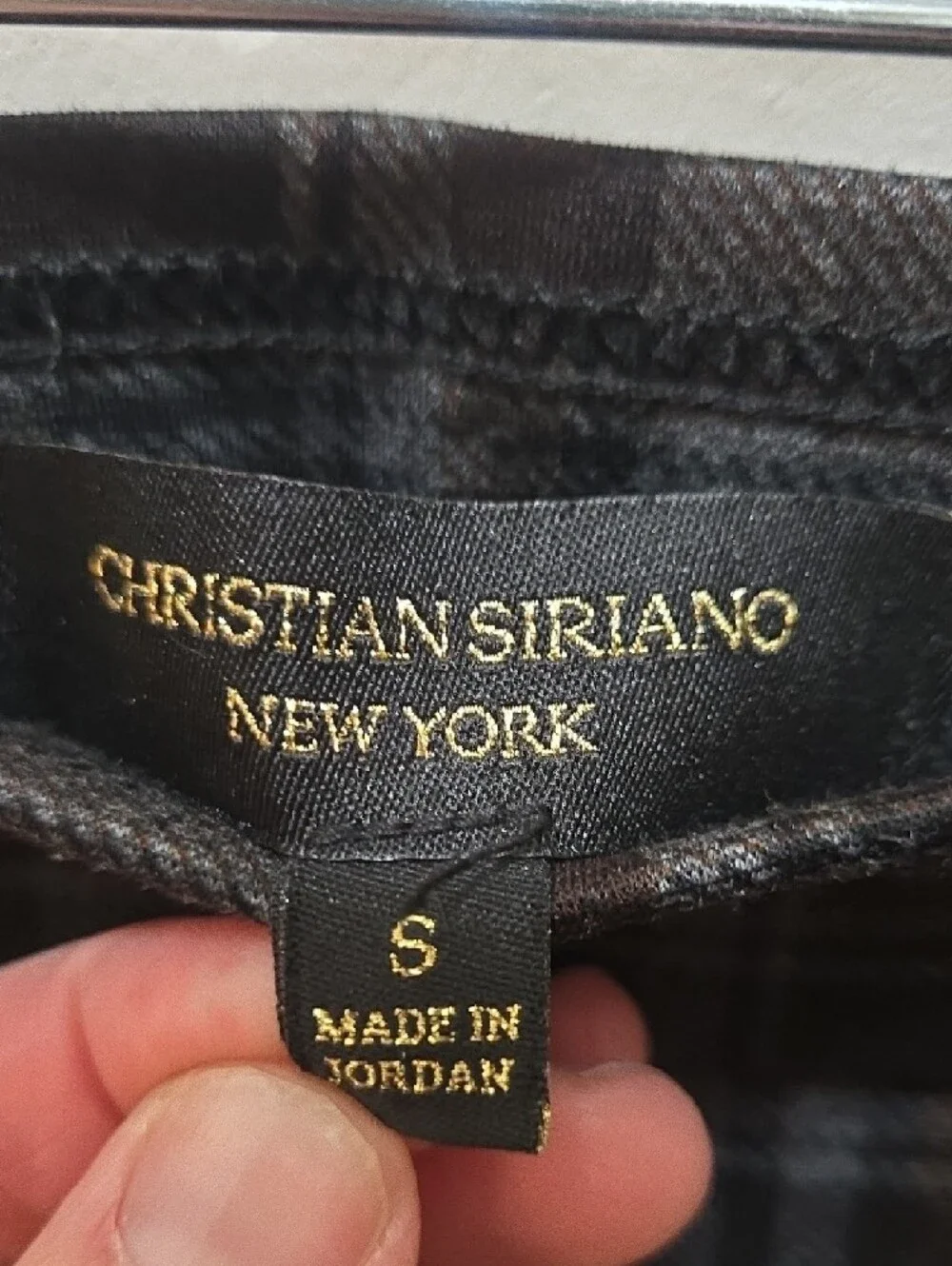 Christian Siriano Black, Brown, and Gray Plaid Trousers
